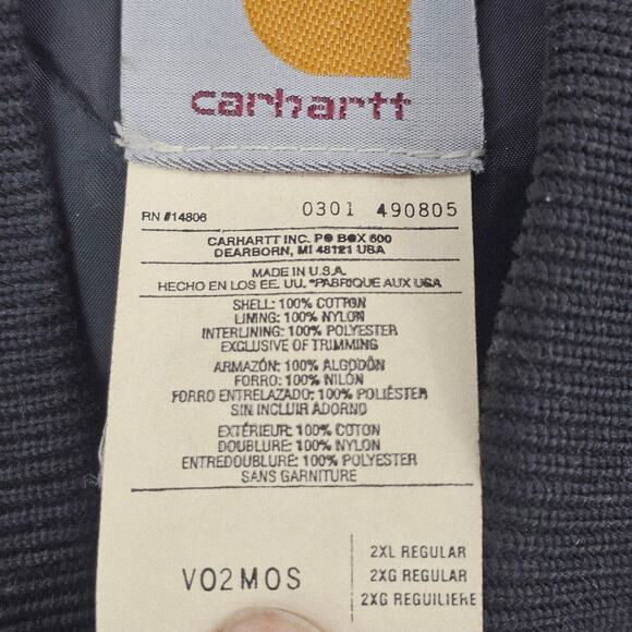 Vintage Carhartt Faded Gray Green Canvas Insulated Vest Men's 2XL Gorp 3789 - Picture 3 of 7